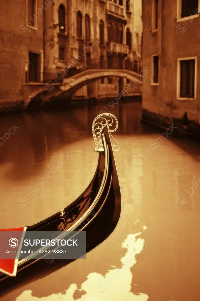 Italy, Venice, Bow of gondola (ferro)