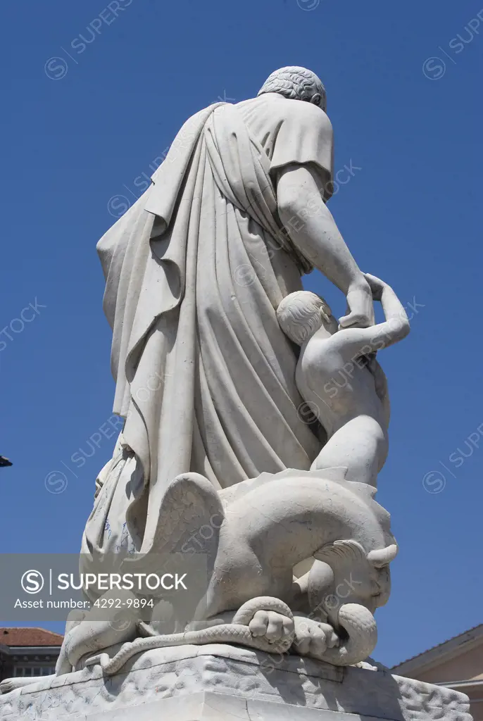 Italy, Tuscany, Grosseto, Piazza Dante Square, Leopoldo II di Lorena Monument
