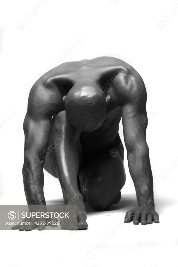 Afro-american naked athlete