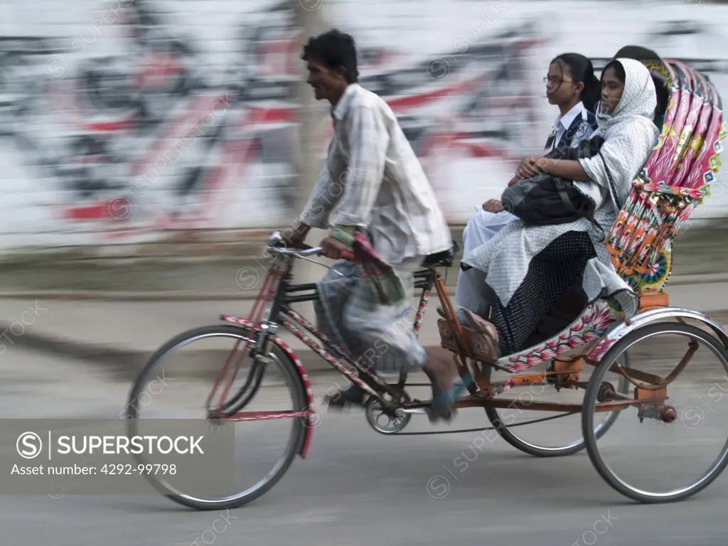 Bangladesh, Dhaka,women on rickshaw