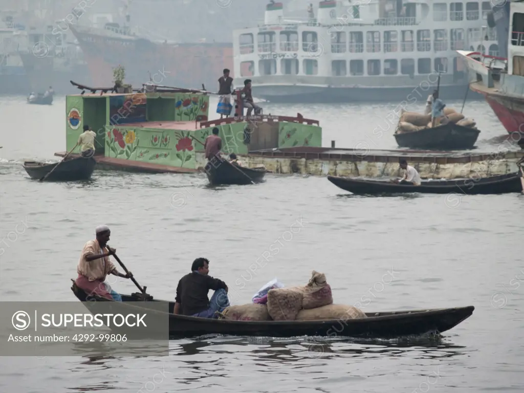 Bangladesh, Dhaka. River taxi on Buriganga river