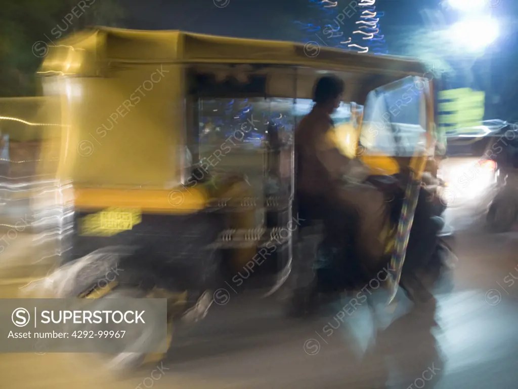 Auto rickshaw  on the road in Bangalore, Karnataka, India