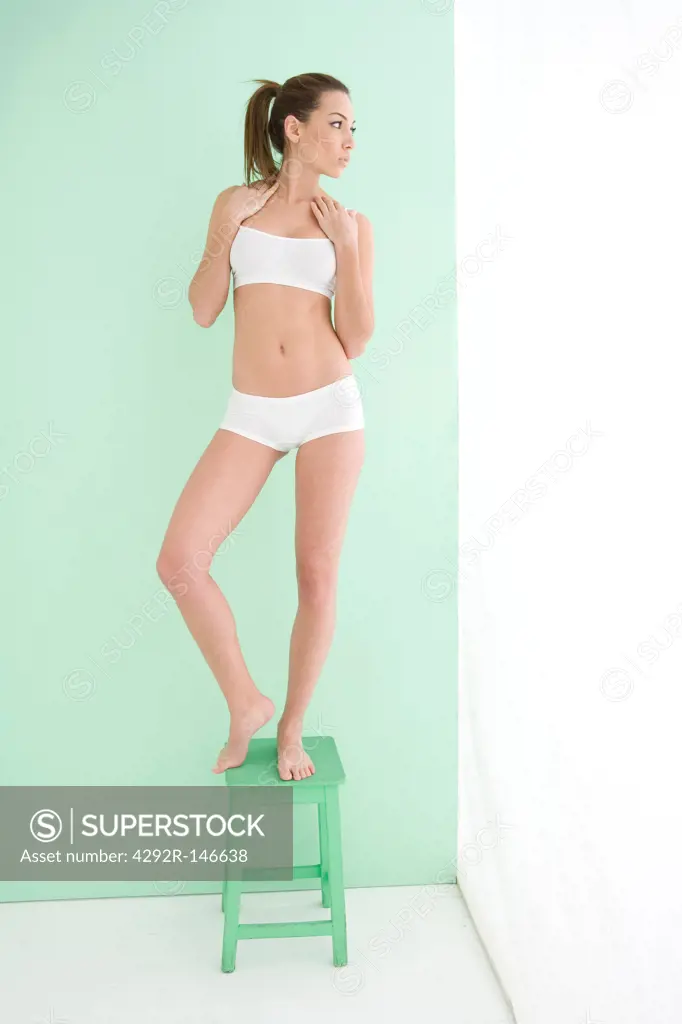 Studio shot of woman in underwear