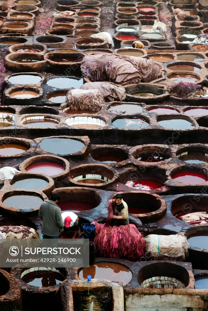 The tanning Souk at Medina of Fes, Morocco