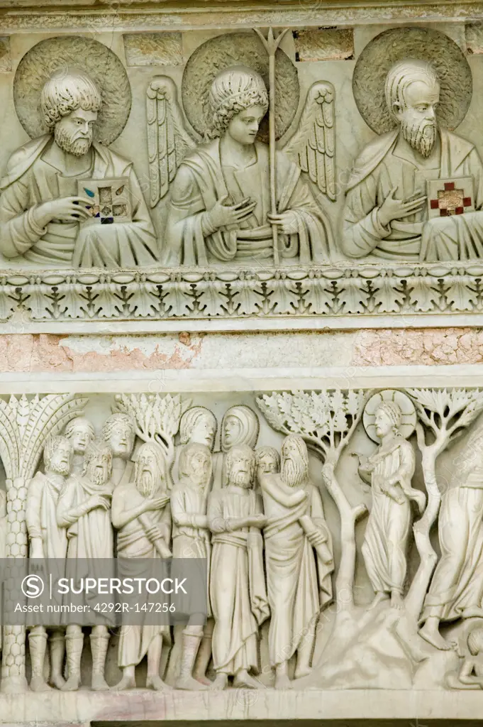 Italy, Tuscany, Pisa, the baptistery detail