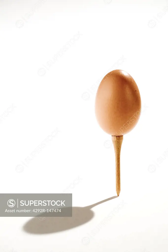 Egg on golf tee