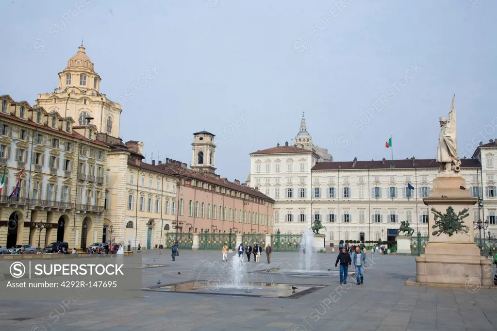 Italy, Piedmont, Turin, Piazza Castello