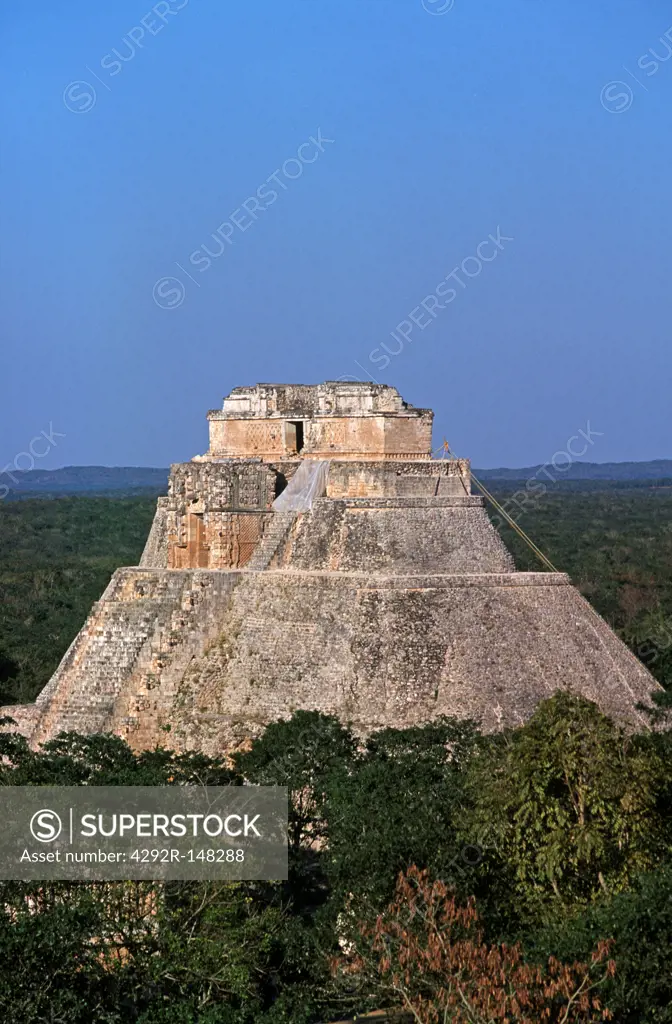 Mexico, Yucatan. Uxmal ruins of the Great Pyramide