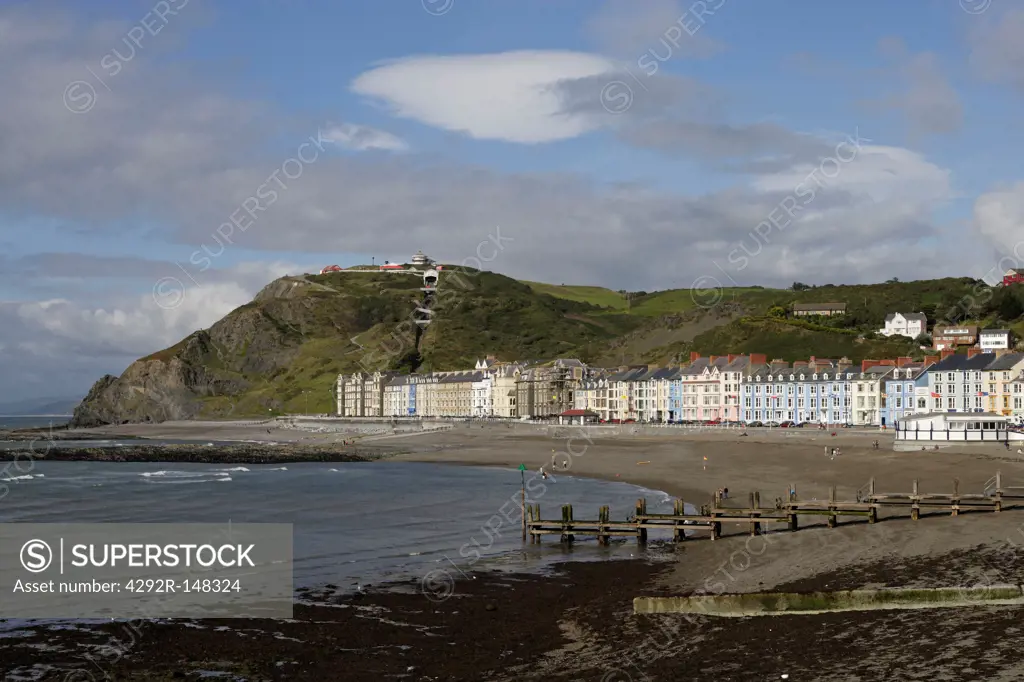 Uk, Wales, Ceredigion, Aberystwyth constitution hill, cliff railway