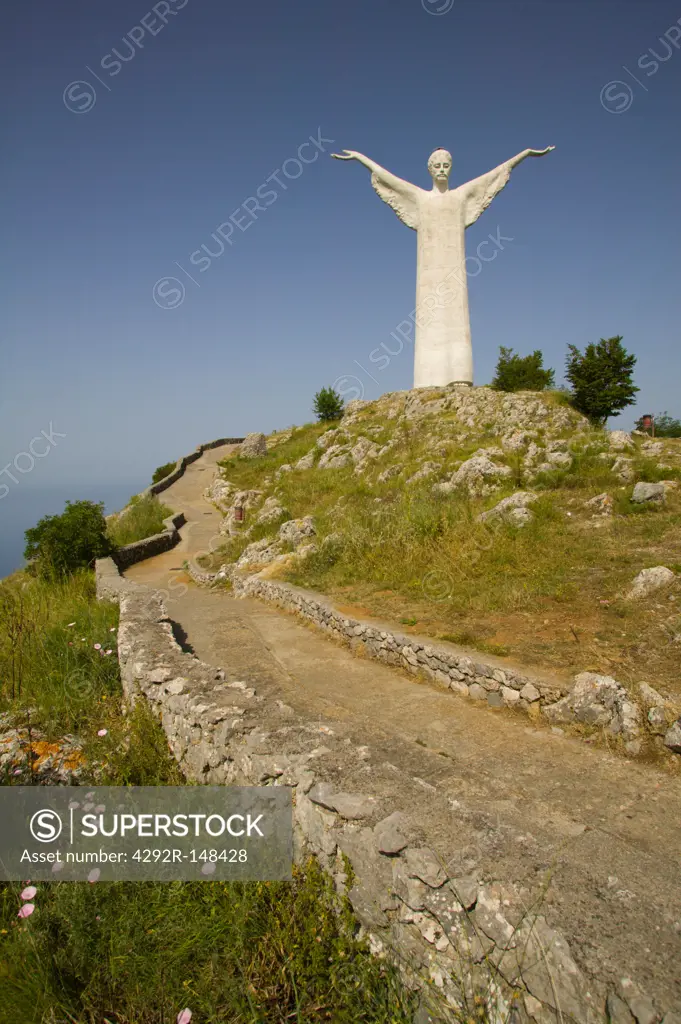 Italy, Basilicata, Maratea Jesus Christ statue on S. Biagio Mount