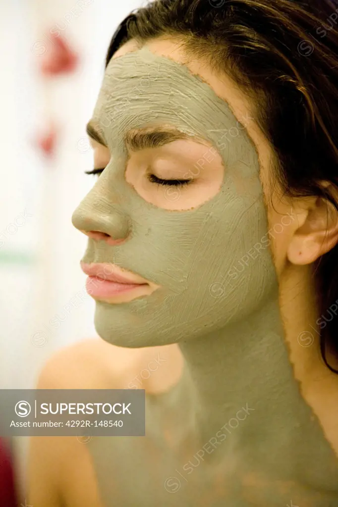 Woman with facial mask