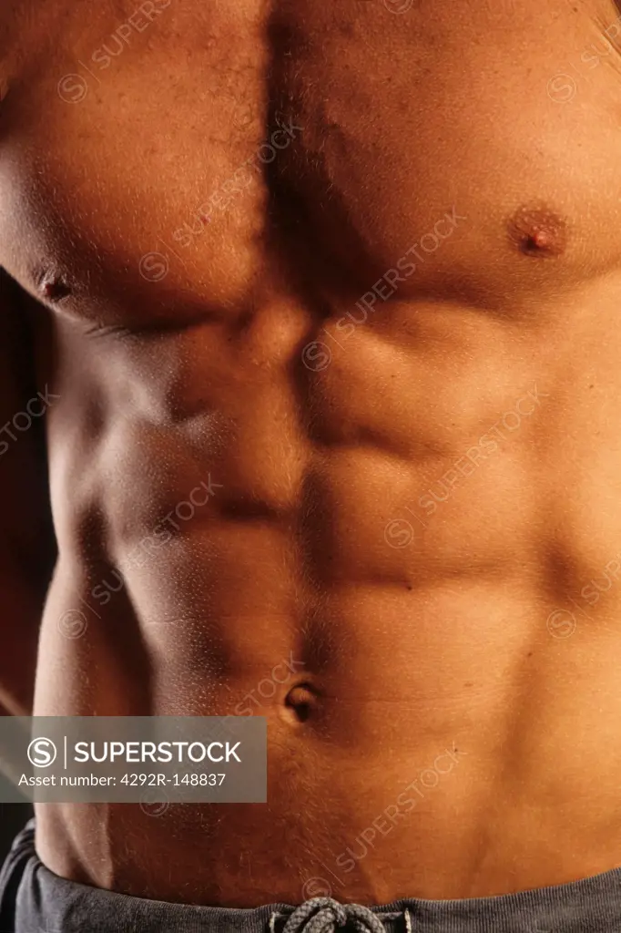 Man's abdominal muscles