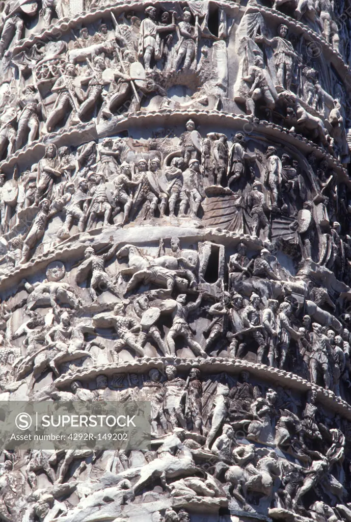 Italy, Lazio, Rome, Trajan's Column detail