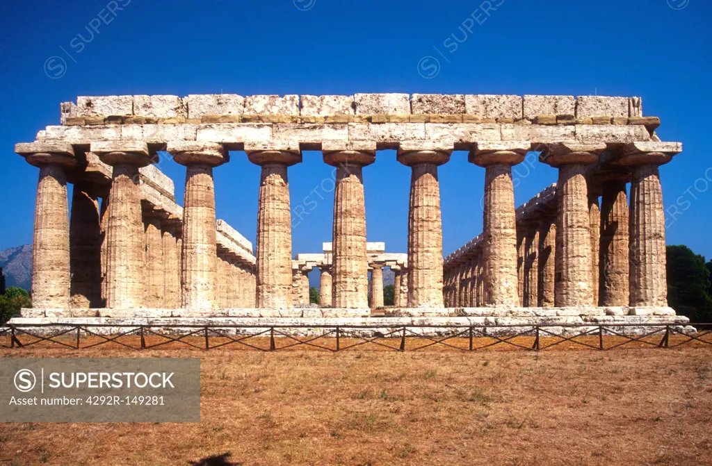 Italy, Campania, Paestum, the Hera Temple