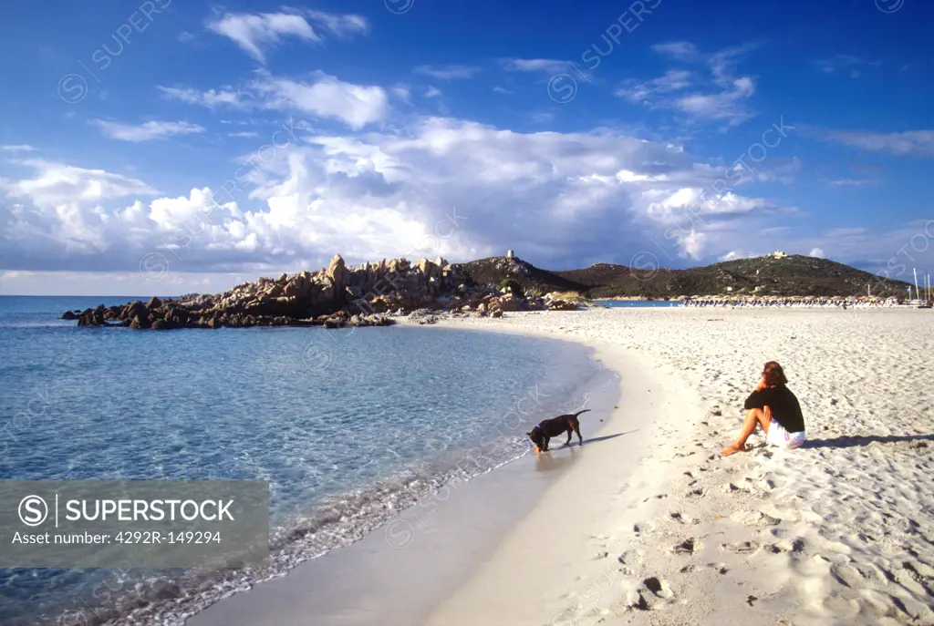 Italy, Sardinia, Villasimius, beach