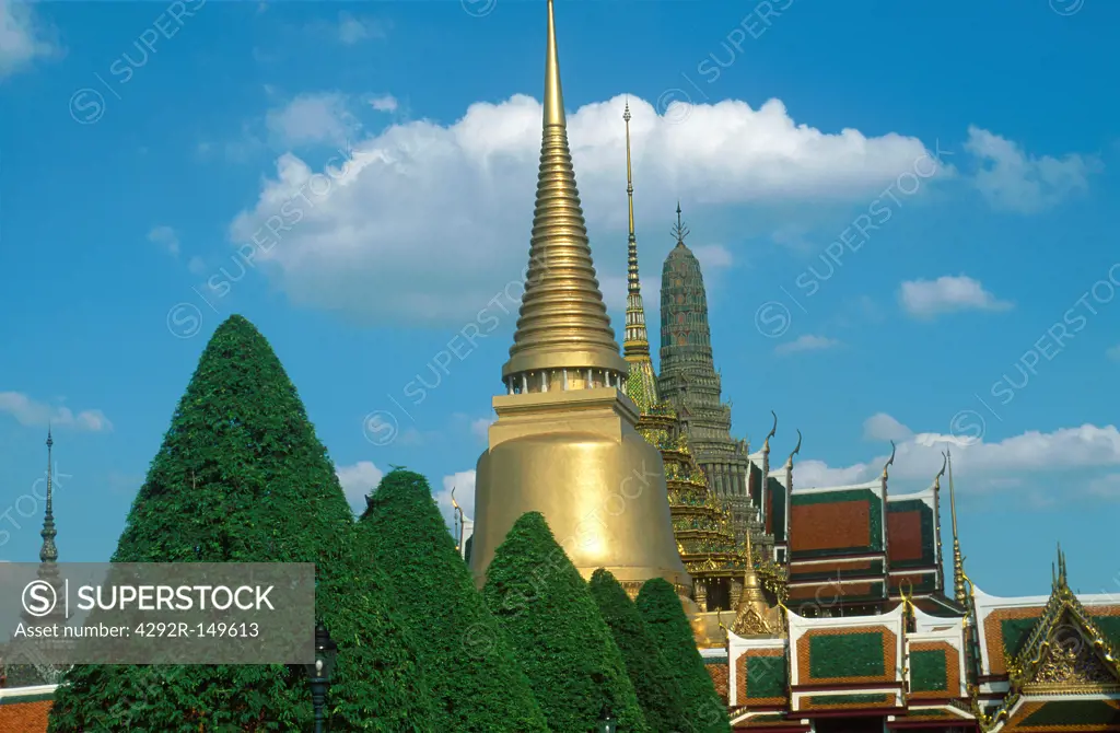Thailand, Bangkok. Grand Palace and Emerald Buddha temple Wat Phra Kaeo