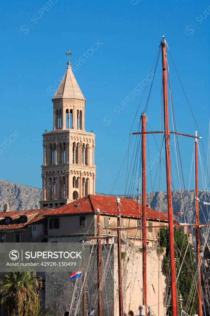 Croatia, Split Diocletian's Palace and Bell tower of the Cathedral of St Domnius