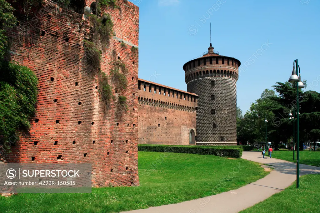 Italy, Lombardy, Milan, the Sforzesco castle