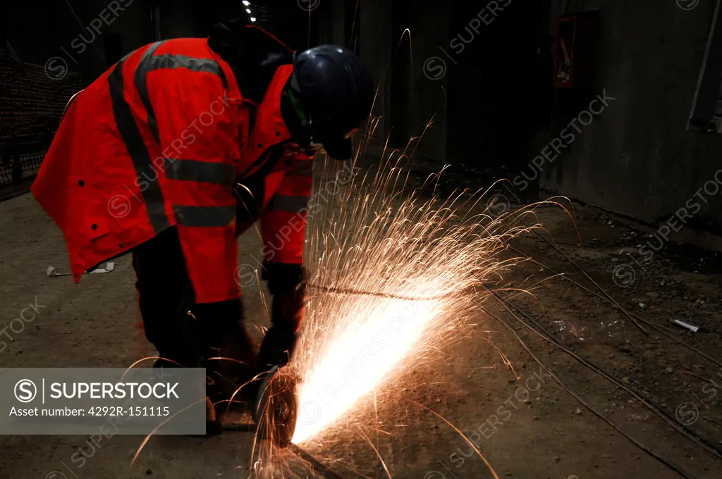 Worker welding