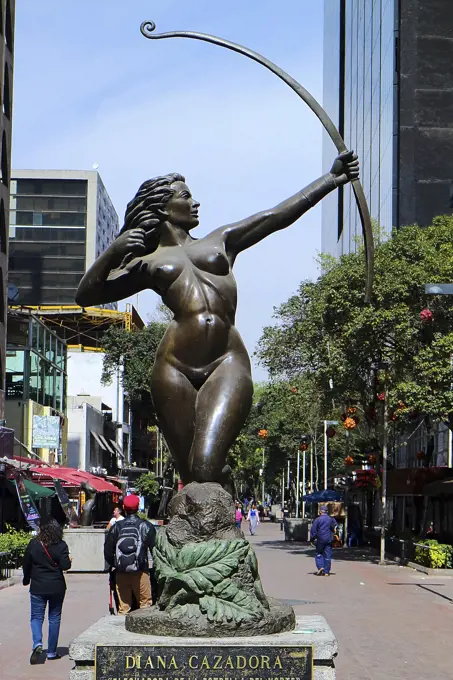 America, Mexico, Mexico City, Genova street, Juan Olaguibel sculptor, Diana Huntress statue