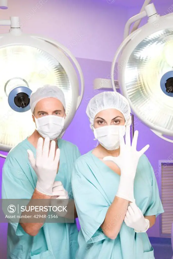 Surgeons preparing for operation