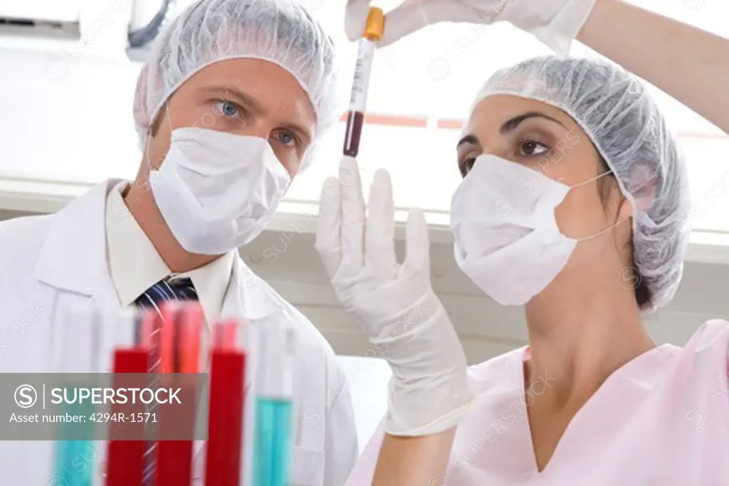 Laboratory technicians at work