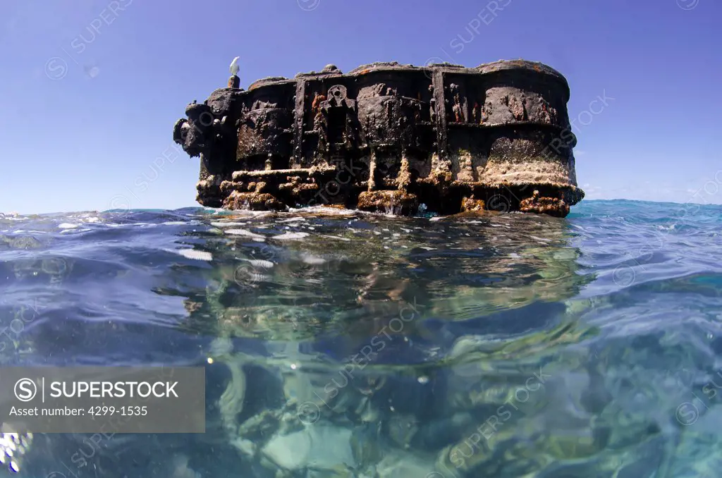 19th century shipwreck SS Caldera at Chinchorro Bank, Quintana Roo, Caribbean Sea, Mexico