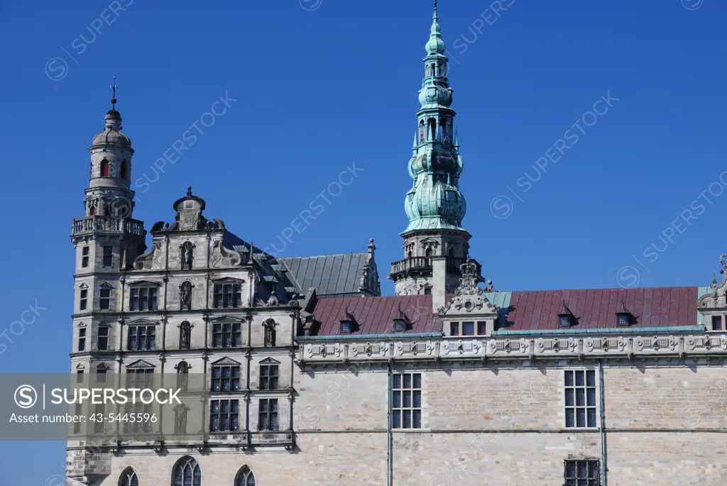 Low angle view of a castle, Kronborg Castle, Helsingor, Denmark