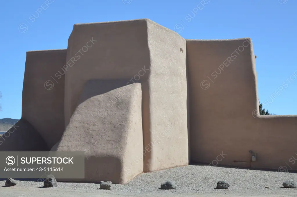 Architectural details of a church, San Francisco De Asis Church, Ranchos De Taos, New Mexico, USA