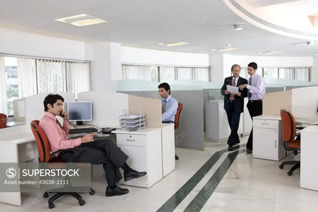 Businessmen working in office