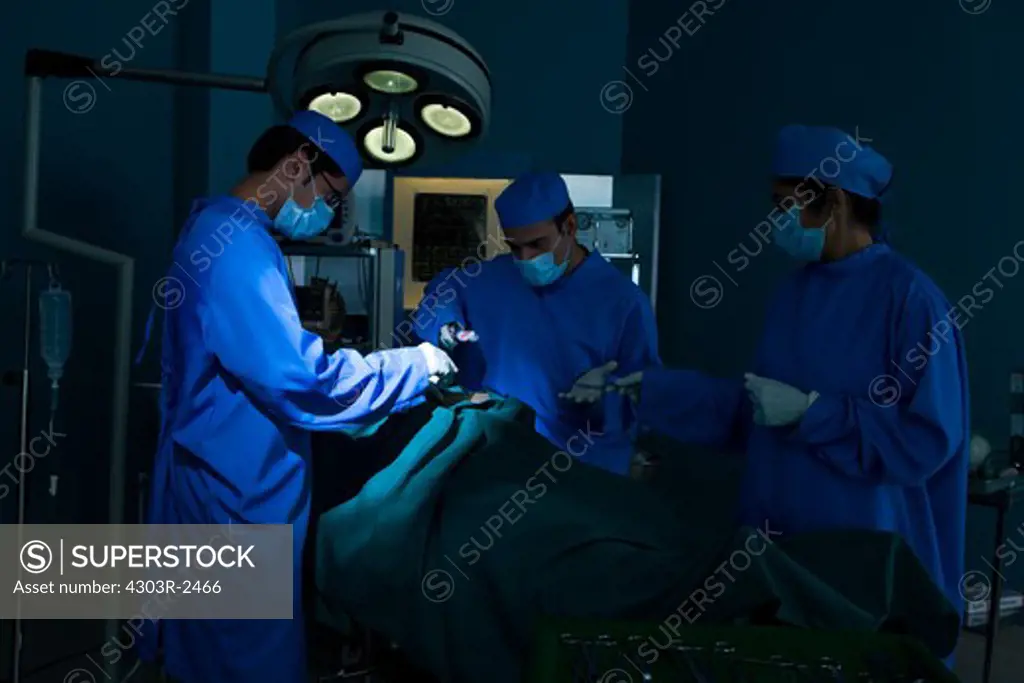 Surgical team doing an operation to a patient