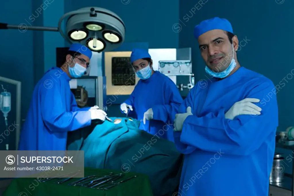 Confident male surgeon in the operating room