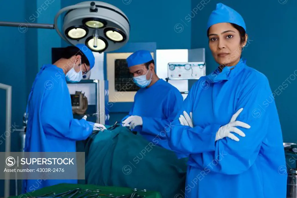 Confident female surgeon in the operating room