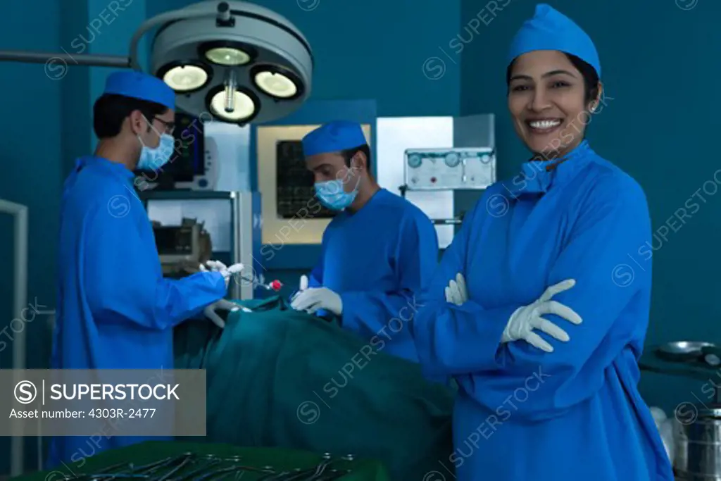Confident female surgeon in the operating room
