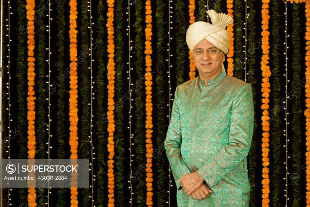 Indian mature man wearing a traditional dress