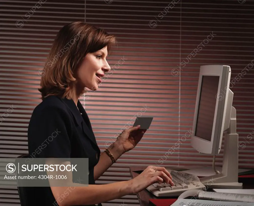 Businesswoman with credit card