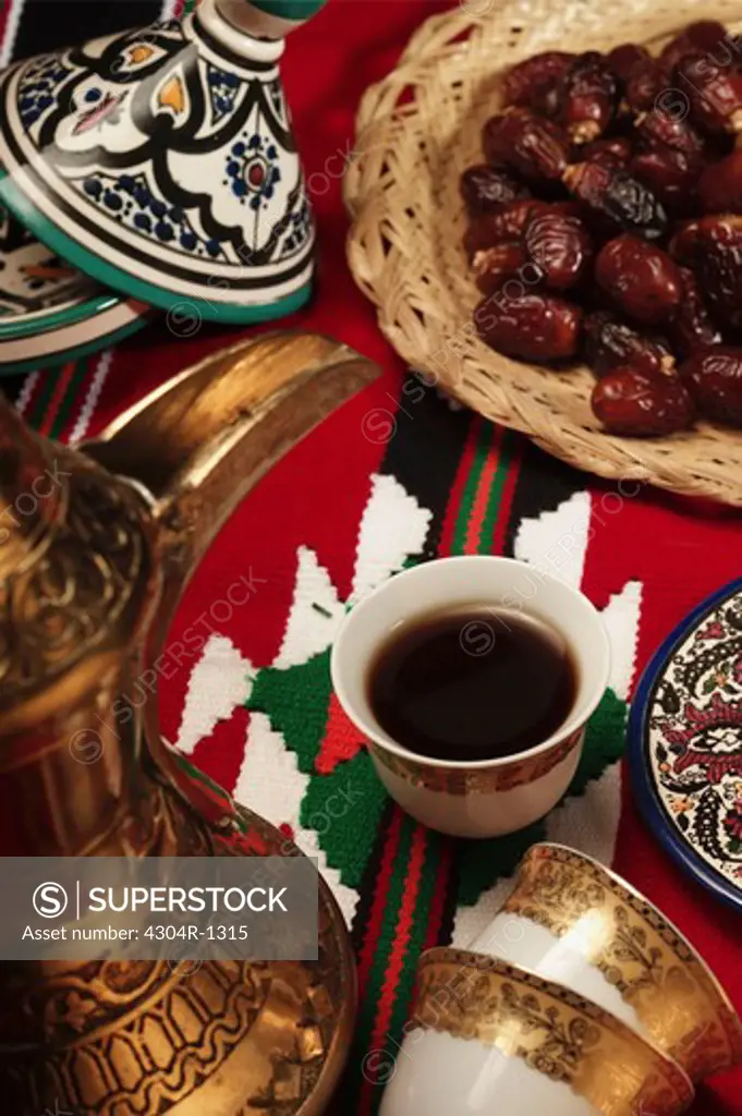 Arabic Coffee and Dates served together