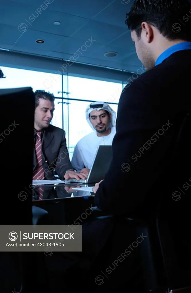 Arab Business people busy on discussion inside the office.