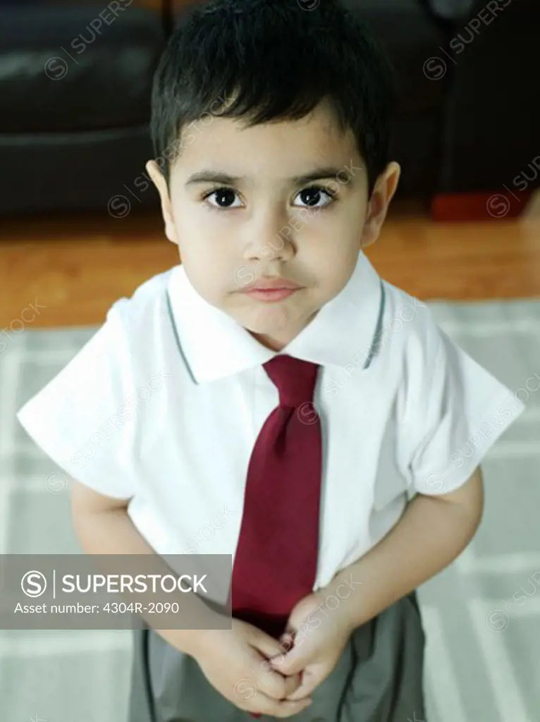 boy wearing uniform