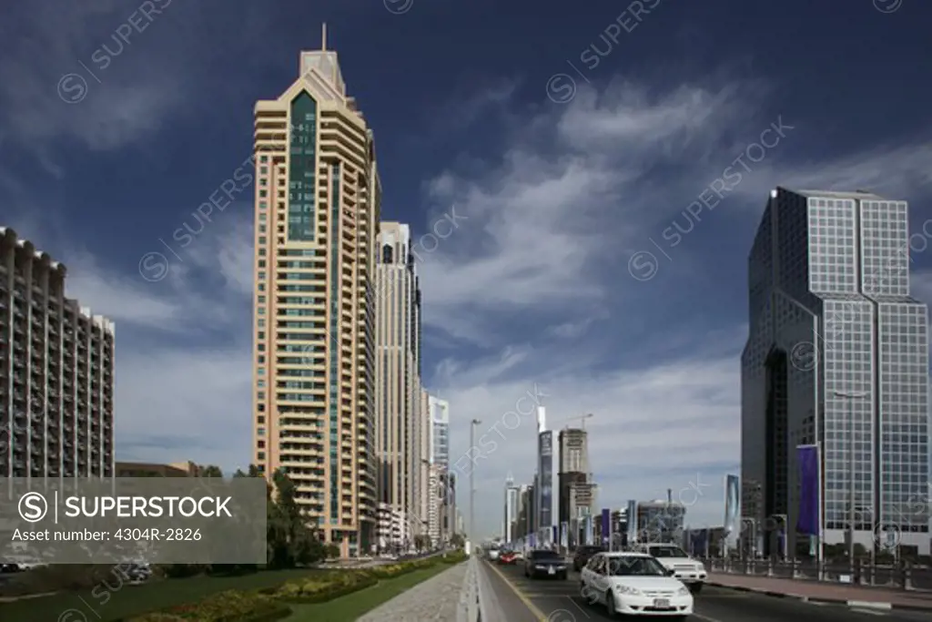 View of Sheikh Zayed Road seen during at day.