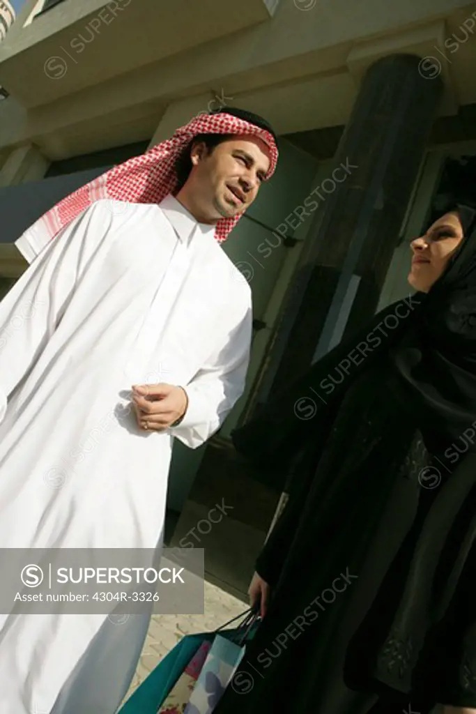 Low Angle View of the Arab Couple