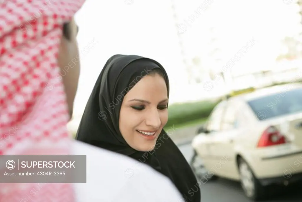Arab couple on a conversation