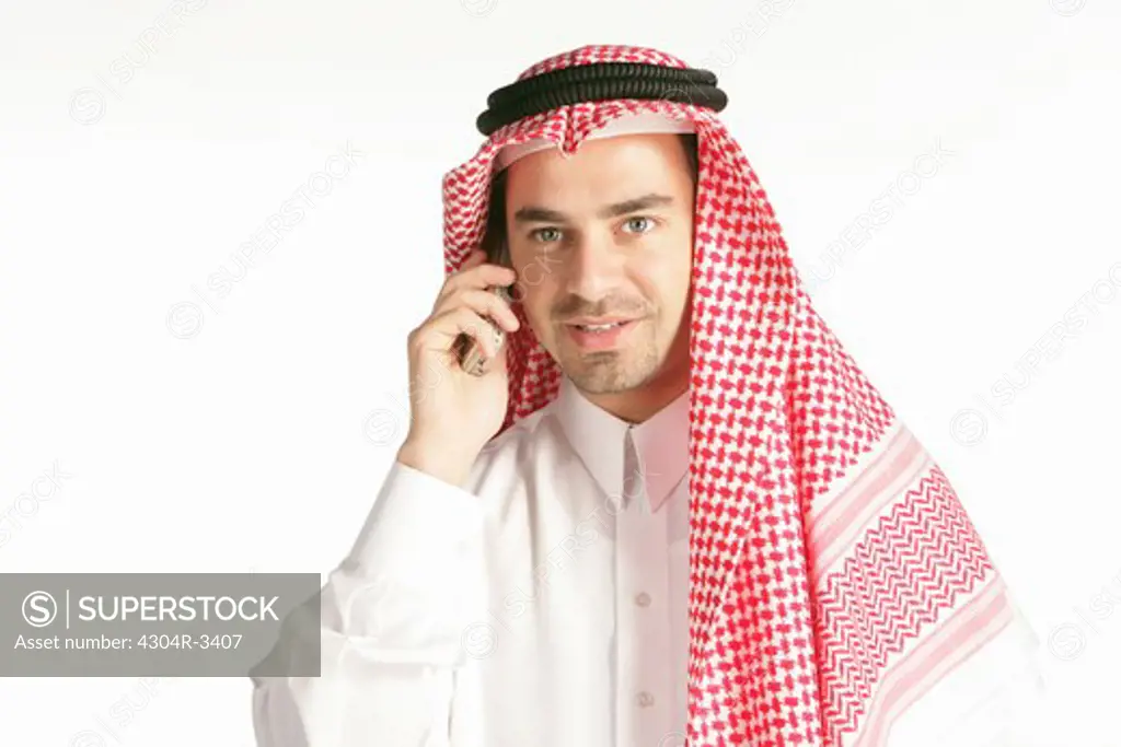 Arab Man on the phone