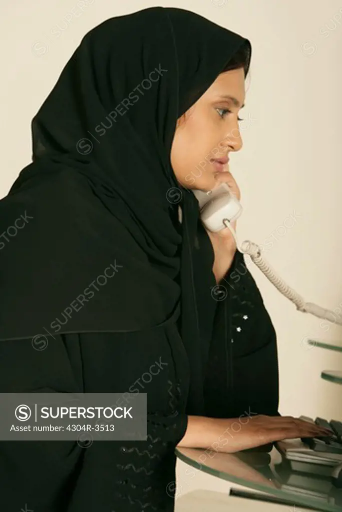 Arab lady on the Phone