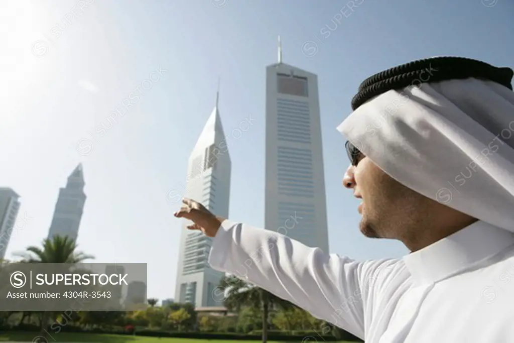Arab Man pointing