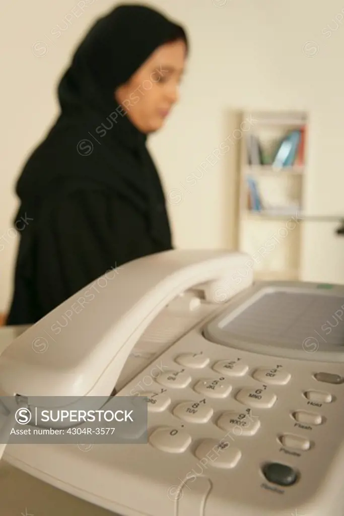 Arab lady working