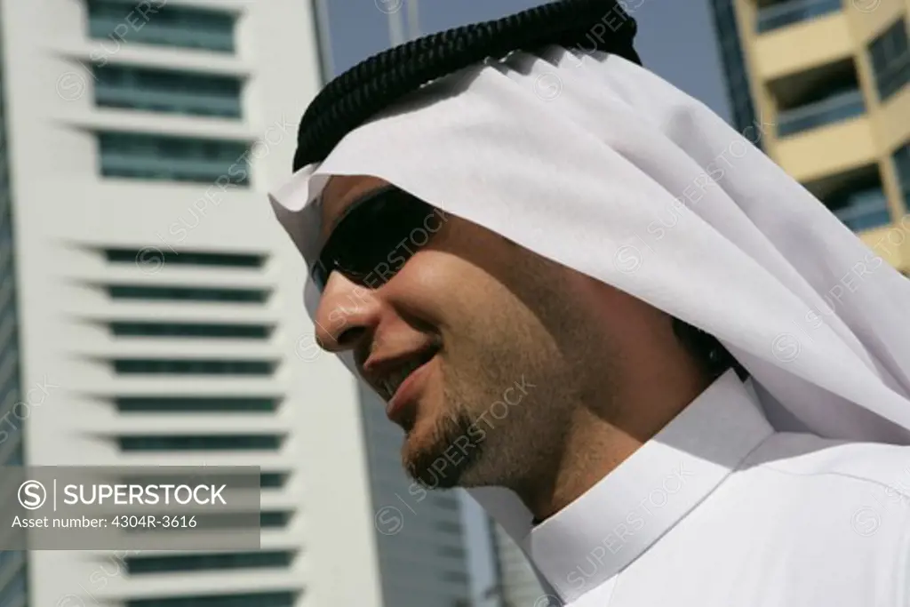 Arab Man outside a building