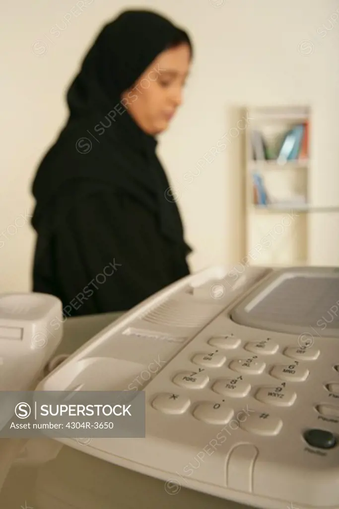 Arab lady working