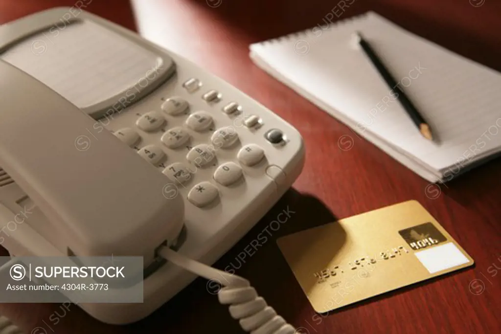 Credit Card and a telephone