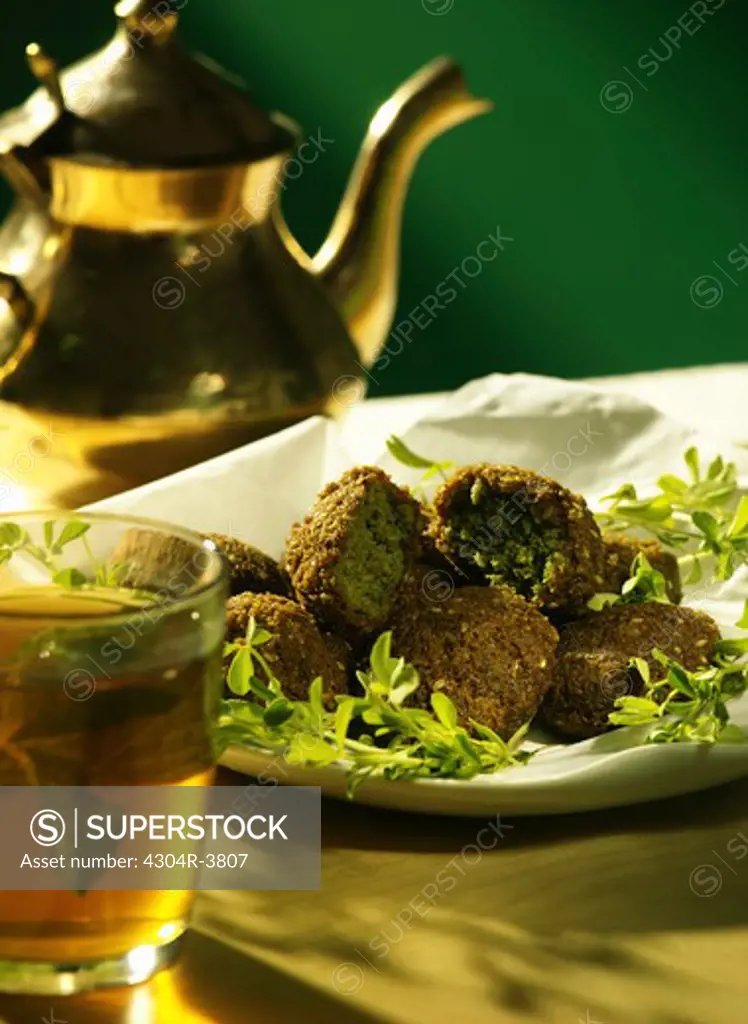 Arabic Food - Falafel & black tea